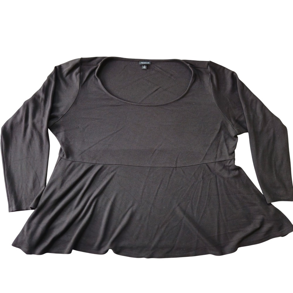 TORRID Black Peplum Top Long Sleeve Staple Capsule Whimsigoth Dark Academia 3 3X